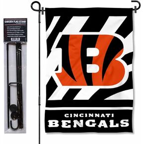 Cincinnati Bengals White Garden Flag and Flagpole Mount