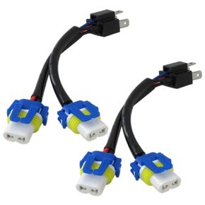 2Pcs Head Light Halogen Replacement Conversion Harness 9003 HB2 H4 P43t, Pigtail Male Female Socket Plug Connector, 9005 HB3 P20d 9006 HB4 P22d