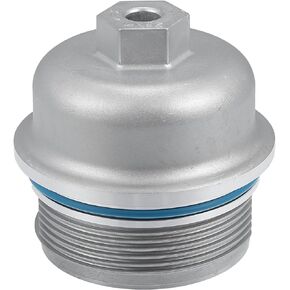 Engine Oil Filter Housing Cover Cap 12583470 for Chevrolet Camaro 3.6L 2010-2015 Metal Silver Tone