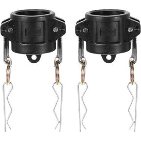 PATIKIL Poly Cam Lock Fittings, 2 Pcs 1" Part DC Dust Cap Cam Groove Hose Fittings Polypropylene Cam Lock Fittings, Black