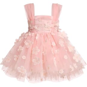 Baby Girls Birthday Party Dres Butterfly Embroidery Princess Tulle Tutu Wedding Pageant Evening Prom Ball Gown