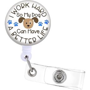 Jupswan Badge Reels Holder Retractable with ID Clip for Nurse Name Tag Card Cute Funny Fun Cartoon Dog Nursing Doctor Teacher Student Medical Work Office Alligator Clip ZJK317