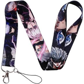 Satoru Gojo Jujutsu Kaisen Anime Manga 17.7" Neck Lanyard Keychain Holder ID Badge Mobile Phone Pin Strap
