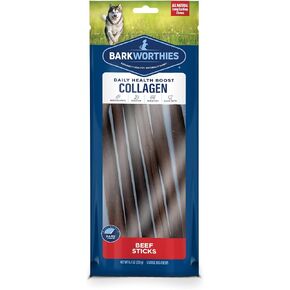 Barkworthies Plain Collagen Sticks - 12 Inch 6 Count (Pack of 1) - Long-Lasting, Single Ingredient