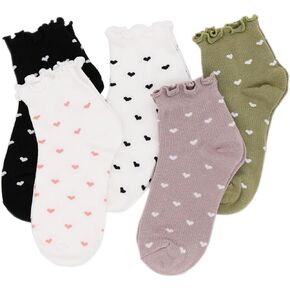 Women's Cotton Socks, 5-10 Pairs Womens Fun Novelty Crew Colorful Patterns Super Soft Polka Dots Fashion Casual Socks