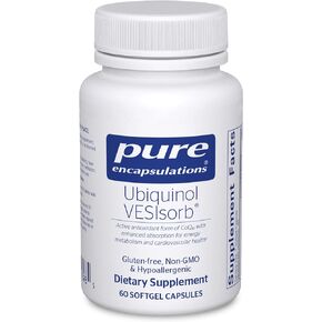 Pure Encapsulations Ubiquinol VESIsorb | Hypoallergenic Supplement | Enhanced Absorption of Active Antioxidant Form of CoQ10 | 60 Caplique Capsules