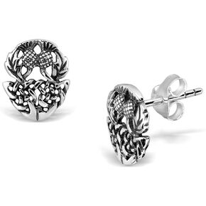 أقراط WithLoveSilver 925 من الفضة الاسترليني سلتيك Triquetra الاسكتلندية ذات الشوك الشوك