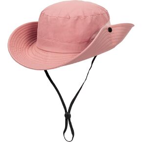 Womens Ponytail Outdoor Bucket Hat - UV-Protection-Foldable Sunhat Wide Brim Beach Fishing Hat for Fishing Hiking