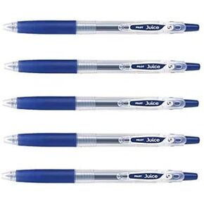 Pilot Juice Retractable Premium Gel Ink Roller Ball Pens, Ultra Fine Point,-0.38mm-Blue Black Ink,-Value Set of 5