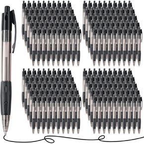 Nuanchu 200 Pcs Retractable Ballpoint Pen Medium Point 1.0mm Black Gel Pens Long Lasting Writing Pens for Office University College School Everyday Use
