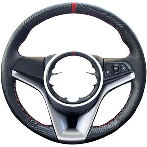 Custom Carbon Fiber Steering Wheel Cover Hand Stitch On Wrap Microfiber Leather Fit for Chevrolet Cruze 2011-2015 Sonic LTZ 2015 2016 Chevrolet Trax 2015-2018 Black Interior Accessories