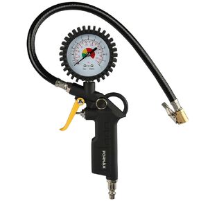 FORNAX Tire Inflator with Pressure Gauge, 170 PSI Air Chuck, and Durable Rubber Hose