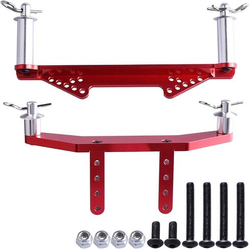 حوامل جسم أمامية وخلفية من الألومنيوم مع أعمدة جسم لـ Traxxas 1/10 Slash 2WD Rustler Stampede VXL قطع ترقية 1914R، أحمر in Kuwait