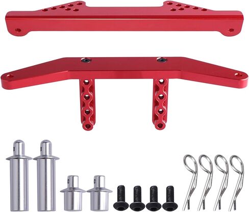 حوامل جسم أمامية وخلفية من الألومنيوم مع أعمدة جسم لـ Traxxas 1/10 Slash 2WD Rustler Stampede VXL قطع ترقية 1914R، أحمر in Kuwait