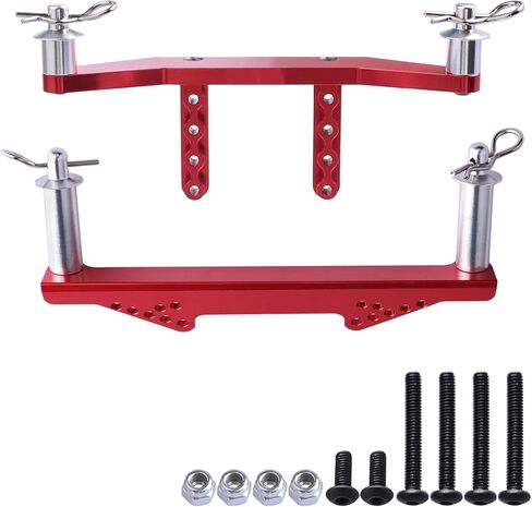 حوامل جسم أمامية وخلفية من الألومنيوم مع أعمدة جسم لـ Traxxas 1/10 Slash 2WD Rustler Stampede VXL قطع ترقية 1914R، أحمر in Kuwait