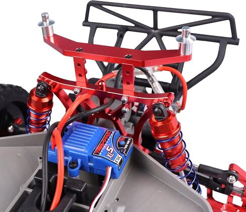 حوامل جسم أمامية وخلفية من الألومنيوم مع أعمدة جسم لـ Traxxas 1/10 Slash 2WD Rustler Stampede VXL قطع ترقية 1914R، أحمر in Kuwait