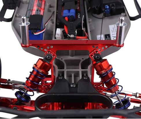 حوامل جسم أمامية وخلفية من الألومنيوم مع أعمدة جسم لـ Traxxas 1/10 Slash 2WD Rustler Stampede VXL قطع ترقية 1914R، أحمر in Kuwait