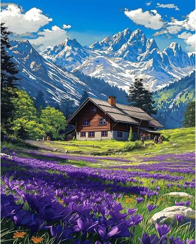 Landscape Paint by Number for Adults-House Paint by Numbers for Adults,Landscape Paint by Numbers Kit for Gift Home Wall Decor(Landscape,16x20 inch) in Saudi Arabia