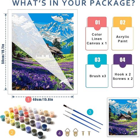 Landscape Paint by Number for Adults-House Paint by Numbers for Adults,Landscape Paint by Numbers Kit for Gift Home Wall Decor(Landscape,16x20 inch) in Saudi Arabia
