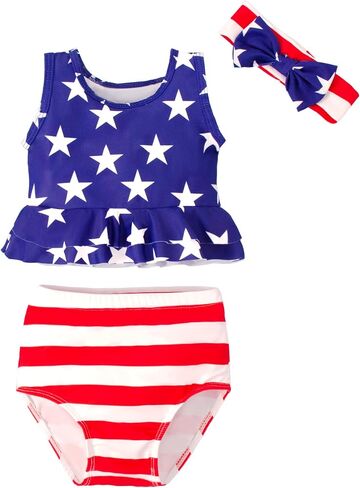 LYSMuch Toddler Baby Girl Swimsuit 2-Piece Bikini Tankini Swimsuit in Kuwait