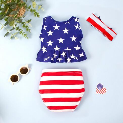 LYSMuch Toddler Baby Girl Swimsuit 2-Piece Bikini Tankini Swimsuit in Kuwait