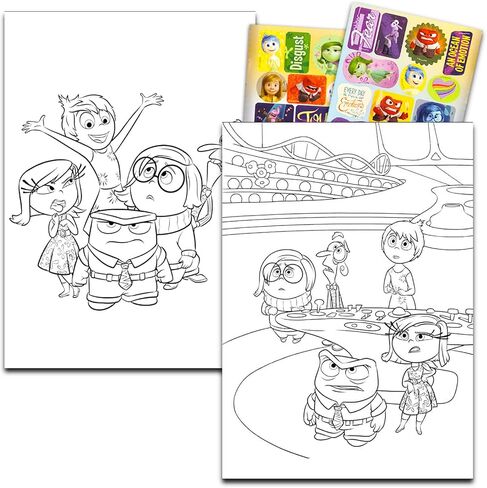 Inside Out Coloring Books Bulk for Kids - Inside Out Coloring Art Set Bundle Includes 4 Coloring Books with Activities, Stickers, and Games Featuring Joy, Disgust, More | Inside Out Activity Set Bulk in Saudi Arabia