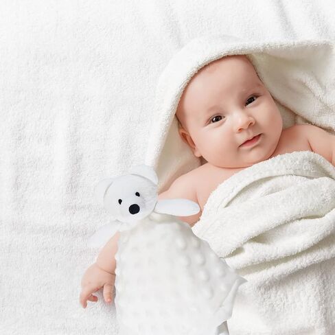 Baby White Polar Bear Soft Stuffed Animal Security Blanket, Plush Polar Bear Character Lovey Blanket, Baby Shower/Nursery Gift, Cuddly Newborn, Infant, Toddler Snuggle Blankie for Child, 13" in Saudi Arabia