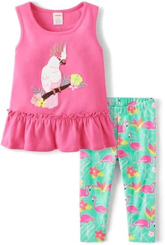 Gymboree Girls Sleeveless Shirt and Leggings, Matching Toddler Outfit in Saudi Arabia