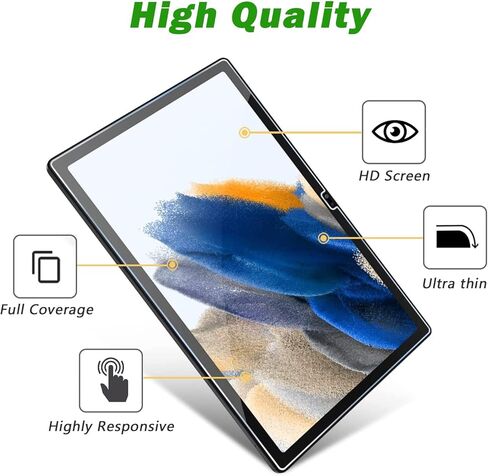[عبوتان] واقي شاشة لجهاز Galaxy Tab A8 10.5 بوصة 2022(SM-X200/X205/X207)، واقي شاشة من الزجاج المقوى مضاد للخدش بدون فقاعات صلابة 9H - شفاف in Kuwait