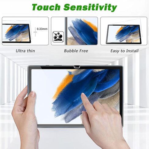 [عبوتان] واقي شاشة لجهاز Galaxy Tab A8 10.5 بوصة 2022(SM-X200/X205/X207)، واقي شاشة من الزجاج المقوى مضاد للخدش بدون فقاعات صلابة 9H - شفاف in Kuwait