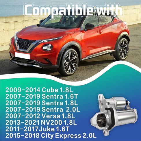 استبدال محرك بداية جديد لـ 2009-2014 Cube 1.8L، 2007-2019 Sentra 1.6T 1.8L 2.0L، 2007-2012 Versa 1.8L، 2013-2021 NV200 1.8L، 2011-2017Juke 1.6T، 2015-2018 City Express 2 .0 لتر أو #17982N 23300EN20A in Kuwait