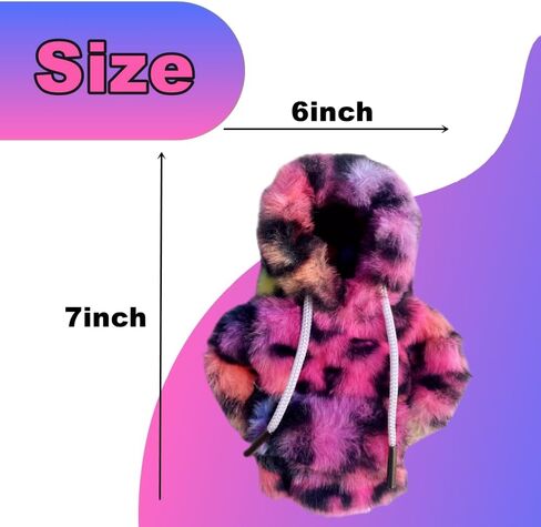 Furry Car Gear Shift Knob Hoodie, Mini Cute Car Shifter Hoodie with Leopard Print, Pink Hoodie Car Gear Shift Cover for Women, Girl Car Decor Accessories (Red) in Saudi Arabia