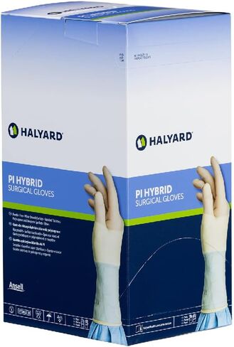 HALYARD* قفاز جراحي، بولي إيزوبرين/نيوبرين هجين، سمك 8.2 مل، أزواج ملفوفة بشكل فردي، خالية من البودرة، معقمة، 8 كبير، أبيض، SGL94080 (صندوق مكون من 50 زوجًا - 100 إجمالي) in Saudi Arabia
