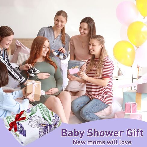 Boho Baby Monthly Milestone Blanket Purple Lavender Swaddle Blanket Growing Gender Reveal Gift Photo Props Girl Bohemian Blanket Mom-to-Be Gift Ideas Christening Gift 40"x50" in Kuwait