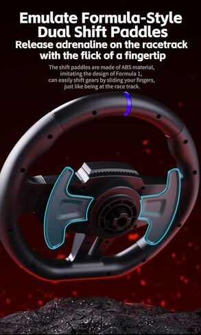 PXN V9Gen2 PC Steering Wheel With magnetic Pedals and Shifter 270/900° Dual-Vibration Driver free, sim car Driving gaming Steering Wheel for PC,PS4,PS3,Xbox One, Xbox Series X/S in Kuwait