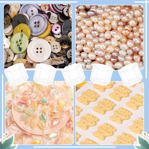 BENECREAT 20 Packs Hexagon Storage Containers, 2.7x2.3x2.2inch Small Clear Acrylic Boxes Plastic Display Box with Hat Cover for Gifts, Weddings, Party Favors, Treats, Candies in Saudi Arabia