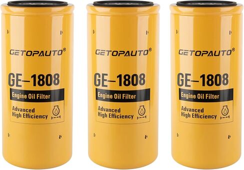 فلتر الزيت 1R1808 1R-1808 استبدل 275-2604 لـ Caterpillar 1R1808 فلتر الزيت CAT متوافق مع حفارة Caterpillar 3406B 3408 3412C 3412 3306B (مجموعة من 3) in Saudi Arabia