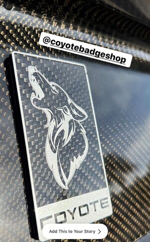 تصميمات MF Auto - لسيارة Mustang GT - شارة ذئب عواء من ألياف الكربون - أسود - طراز GT350، (CF-GT350-COY-R) in Saudi Arabia