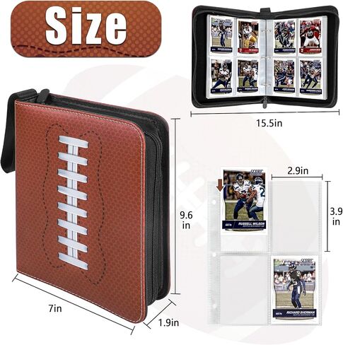 400 Pockets Football Card Binder,Football Trading Cards Display Case,Card Holder Sleeves for Football Cards in Kuwait