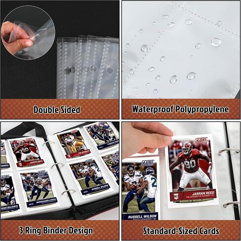 400 Pockets Football Card Binder,Football Trading Cards Display Case,Card Holder Sleeves for Football Cards in Kuwait