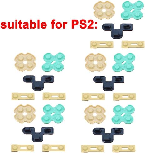 5 Sets Silicone Conductive Rubber Pads Replacement for Playstation 2 PS2 Controller Parts for DualSense 2 L1 R1 L2 R2 Adhesive Button Changing Keypad Repair Replacement Part Tool Kit(PS2) in Saudi Arabia