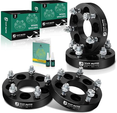 YHTAUTO 4PCS 5x100 to 5x114.3 Wheel Adapters 1 inch Fits Sebring, Camry, Corolla, Prius, Matrix, Cavalier, tC, xD, 5x100 to 5x4.5 5 Lug Spacers w/ 12x1.5 & 12.9 Grade Studs, 64.1mm Hub Bore in Saudi Arabia