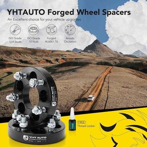 YHTAUTO 4PCS 5x100 to 5x114.3 Wheel Adapters 1 inch Fits Sebring, Camry, Corolla, Prius, Matrix, Cavalier, tC, xD, 5x100 to 5x4.5 5 Lug Spacers w/ 12x1.5 & 12.9 Grade Studs, 64.1mm Hub Bore in Saudi Arabia