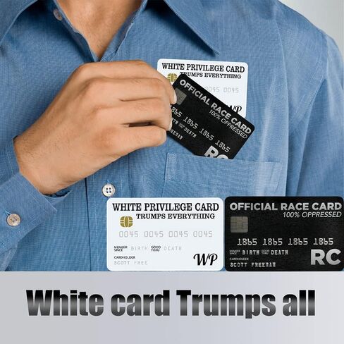 okdeals 5pcs Trumps Everything Privilege Card, Official Race Card 100% Oppressed, Wallet Size Collectable Laminated Insert Credit Card, Inspirational Gag Card Gift (Black) in Kuwait