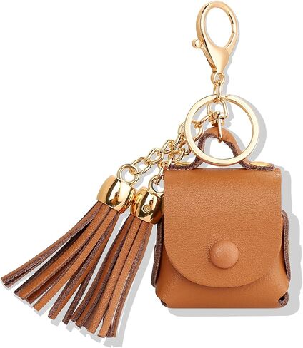 MODOS LOGICOS Charging Case Cover for Apple Air Pods, Genuine Leather Case with a Couple of Drooping Tassels for Apple AirPods 1/2 Charging Case - Beige in Saudi Arabia