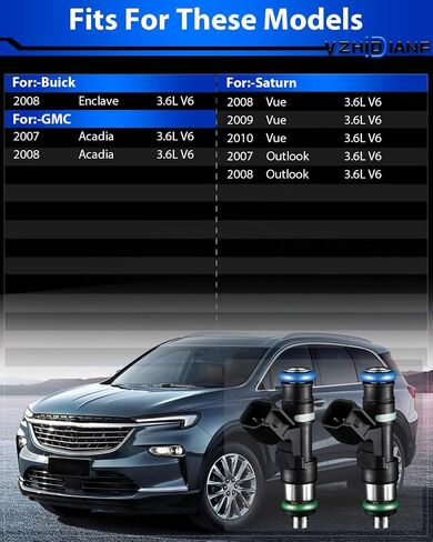 0280158154 حاقن الوقود لـ: -Buick 2008 Enclave، لـ: -GMC 2007 2008 Acadia، لـ: -Saturn 2008-2010 Vue، 2007 2008 Outlook، 3.6L V6 مجموعة حاقنات الوقود عالية الأداء مكونة من 6 832-11221، FJ980 in Saudi Arabia