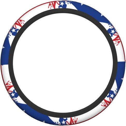 Steering Wheel Cover Frog Puerto Rico Flag Universal Frog Puerto Rico Flag Car Steering Wheel Elasticity Protector Non Slip Car Wrap Cover for Women Men Girls 15ich Fit Cars Truck SUV in Saudi Arabia
