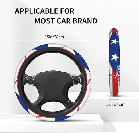 Steering Wheel Cover Frog Puerto Rico Flag Universal Frog Puerto Rico Flag Car Steering Wheel Elasticity Protector Non Slip Car Wrap Cover for Women Men Girls 15ich Fit Cars Truck SUV in Saudi Arabia