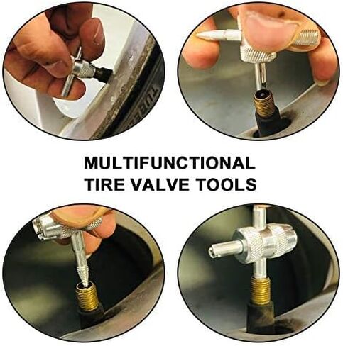 2PCS 4-Way Valve Tool,Tire Valve Tools,4 Way Valve Core Tool,4-in-1 Multifunctional Valve Wrench for Automobile Tire Stem Core Remover Installer Repairer in Saudi Arabia