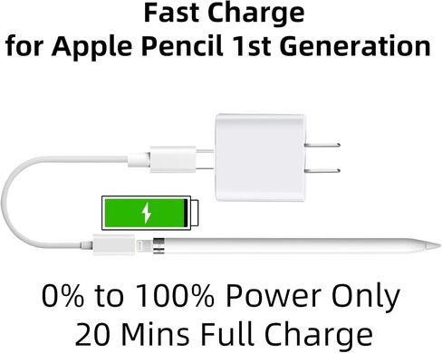 for Apple Pencil Charger,USB C to Apple Pencil Adapter 20Mins Full Charge Compatible with Apple Pencil 1st Generation, USBC to Apple Pencil Adapter1FT/1 Pack,USB C Female to Lightning Female in Saudi Arabia